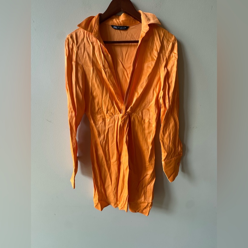 Zara Vibrant Orange Dress